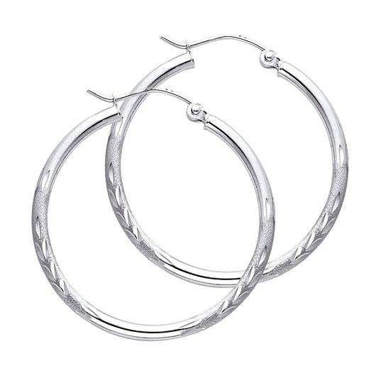 Hoop Earrings  - 14K Gold - ER164W