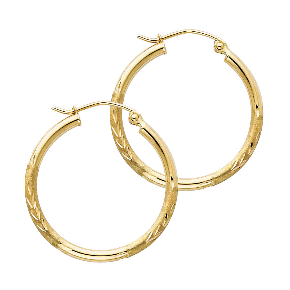 Hoop Earrings  - 14K Gold - ER165