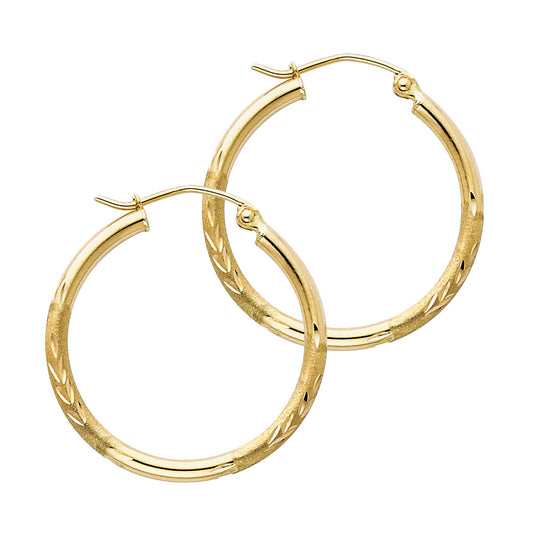 Hoop Earrings  - 14K Gold - ER165