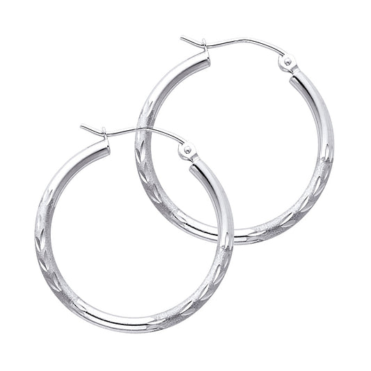 Hoop Earrings  - 14K Gold - ER165W