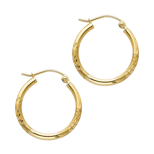 Hoop Earrings  - 14K Gold - ER166