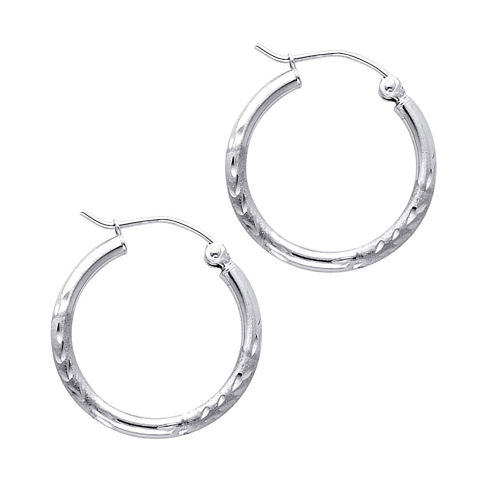 Hoop Earrings  - 14K Gold - ER166W