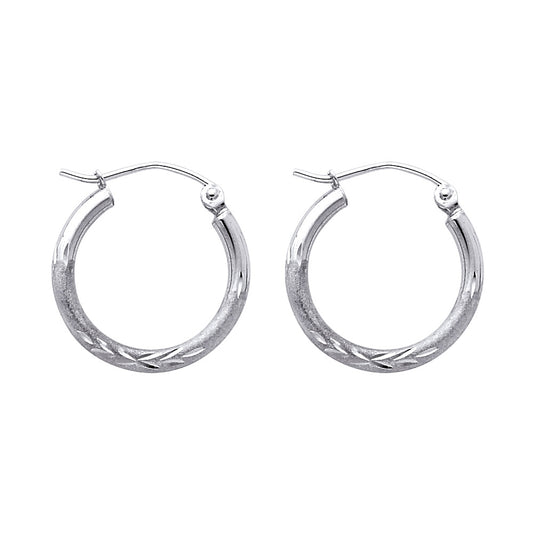 Hoop Earrings  - 14K Gold - ER167W