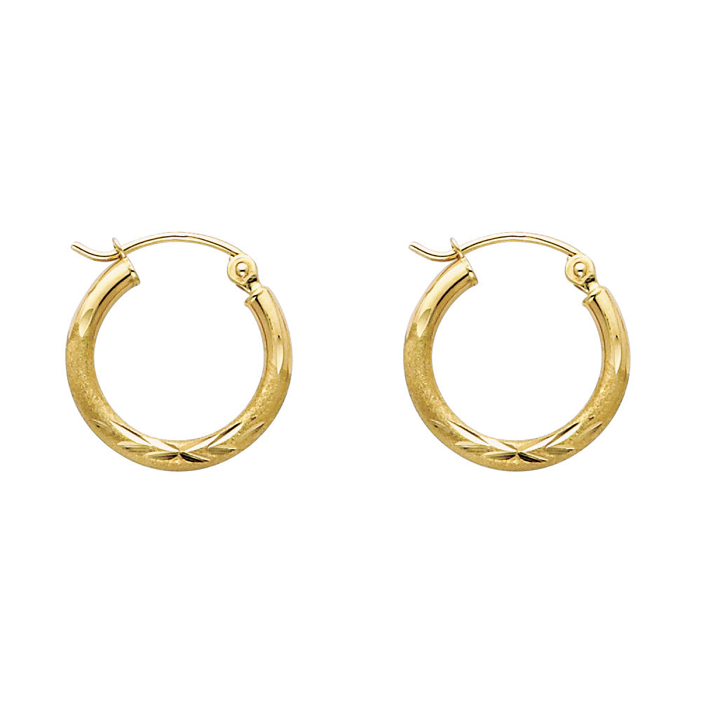 Hoop Earrings  - 14K Gold - ER168