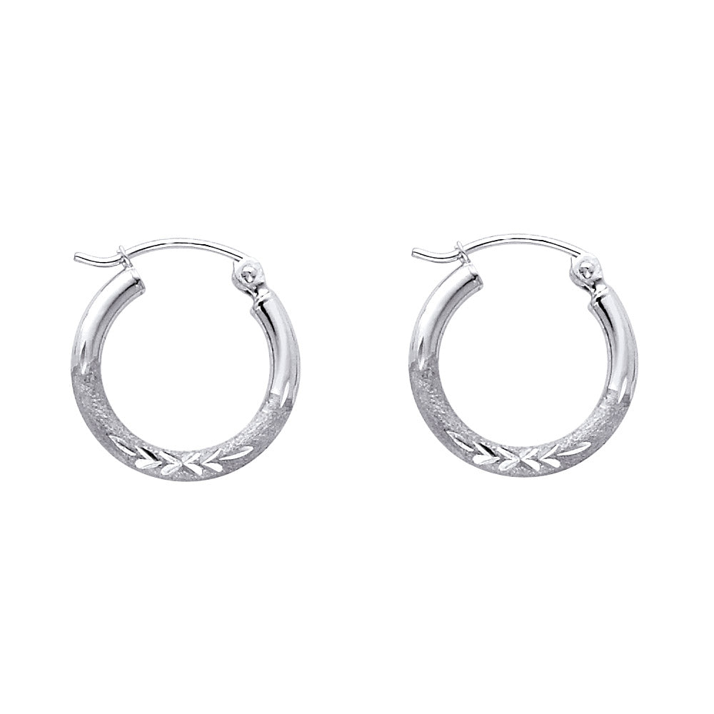 Hoop Earrings  - 14K Gold - ER168W