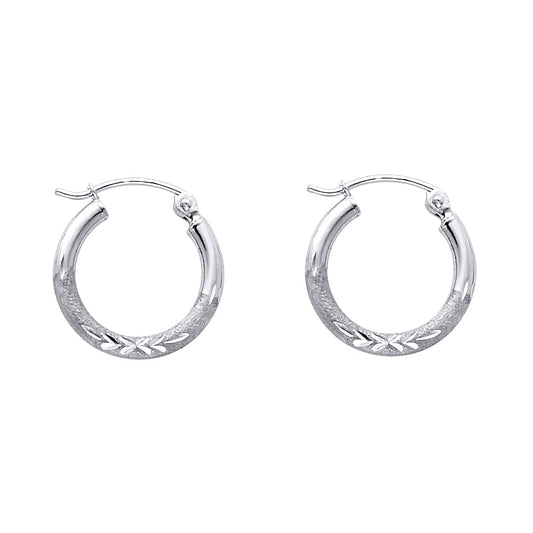 Hoop Earrings  - 14K Gold - ER168W