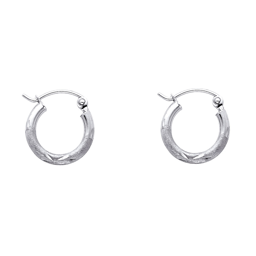 Hoop Earrings  - 14K Gold - ER169W