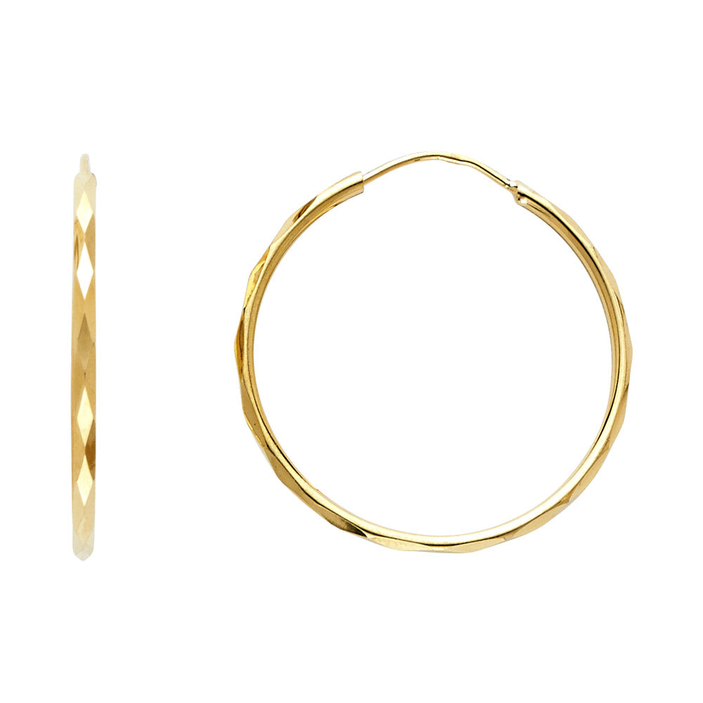 Hoop Earrings  - 14K Gold - ER182