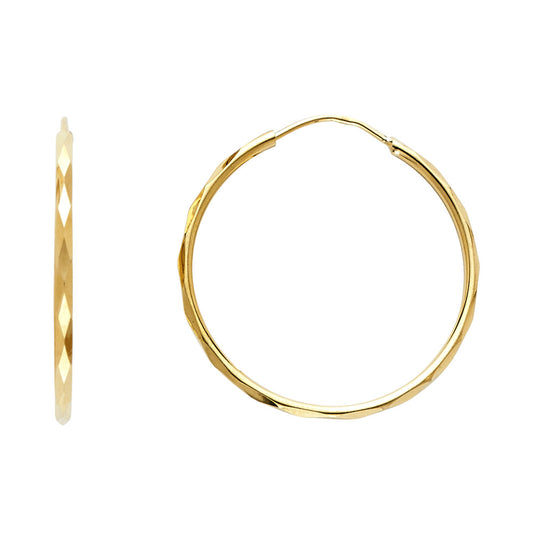 Hoop Earrings  - 14K Gold - ER182