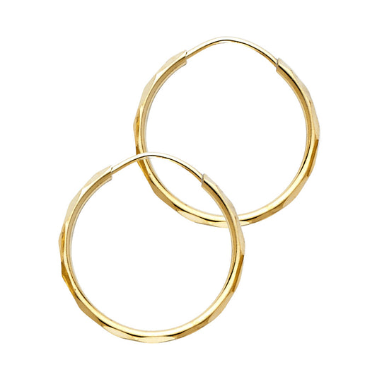 Hoop Earrings  - 14K Gold - ER183