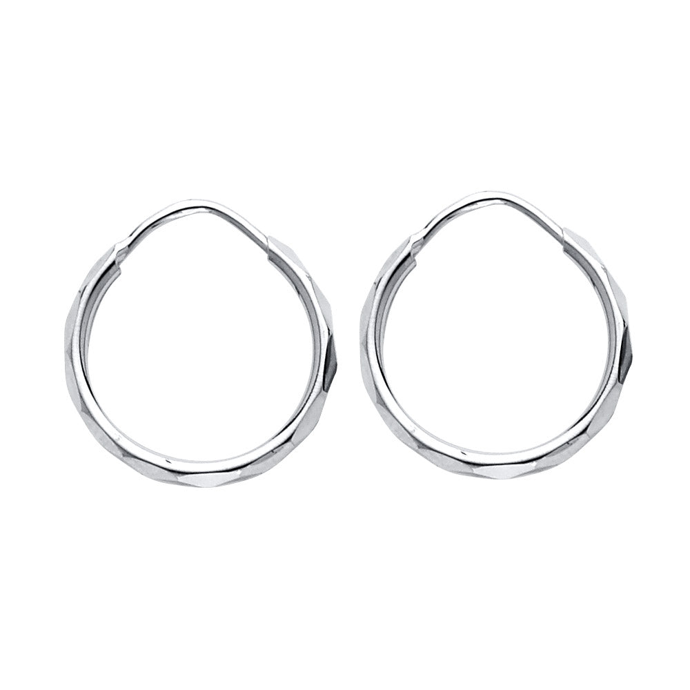 Hoop Earrings  - 14K Gold - ER184W