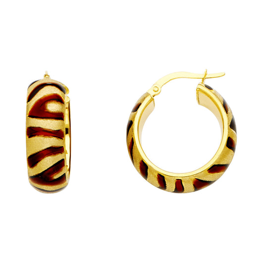 Fancy Hoop Earrings - 14K Gold - ER2