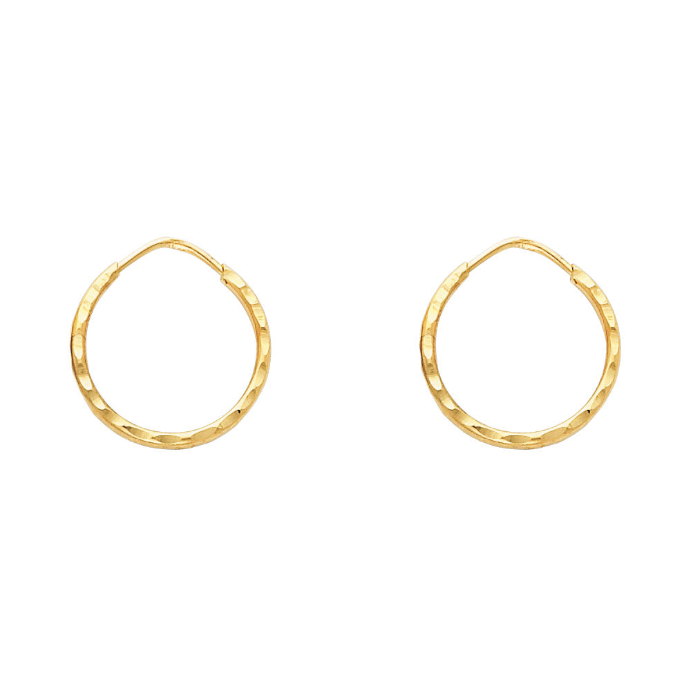 Hoop Earrings  - 14K Gold - ER200