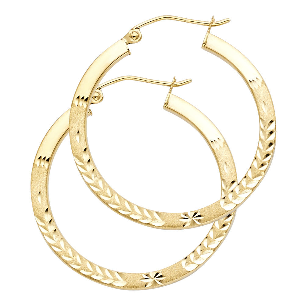 Hoop Earrings  - 14K Gold - ER28