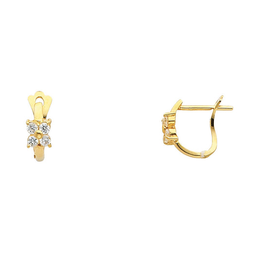 CZ Huggies Earrings - 14K Gold - ER284