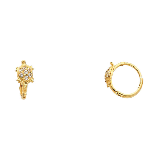 CZ Huggies Earrings - 14K Gold - ER288