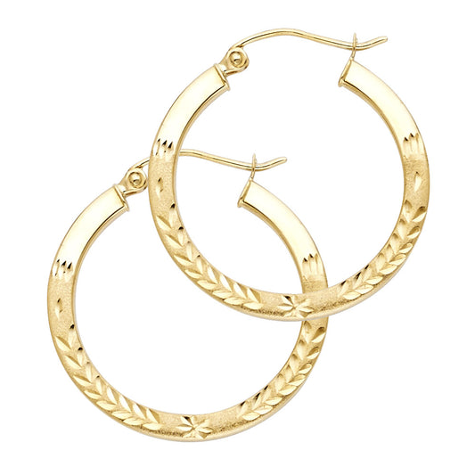 Hoop Earrings  - 14K Gold - ER29