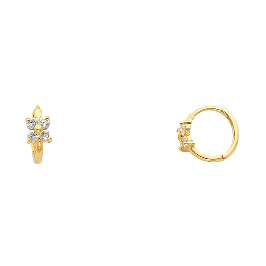 CZ Huggies Earrings - 14K Gold - ER293