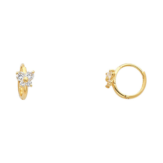 CZ Huggies Earrings - 14K Gold - ER295