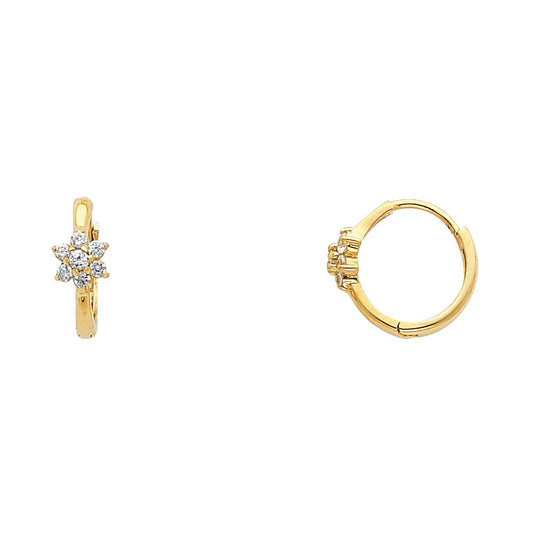 CZ Huggies Earrings - 14K Gold - ER296