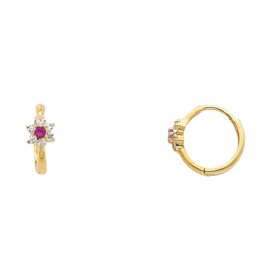 CZ Huggies Earrings - 14K Gold - ER297