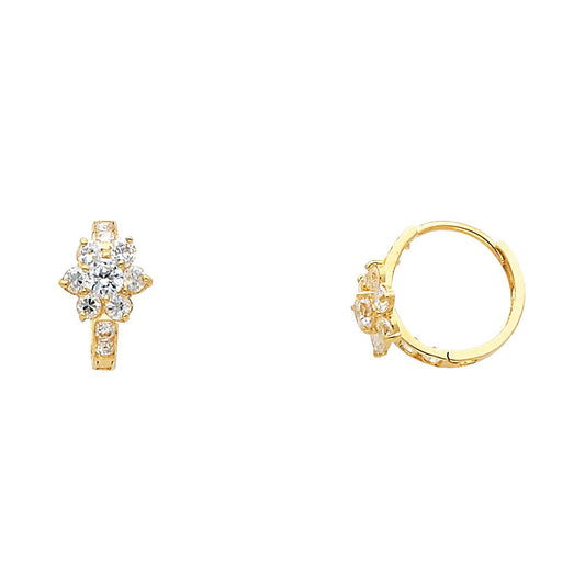 CZ Huggies Earrings - 14K Gold - ER298