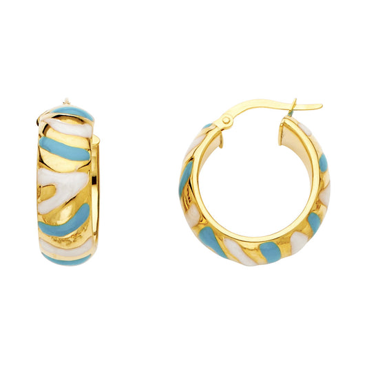 Fancy Hoop Earrings - 14K Gold - ER3