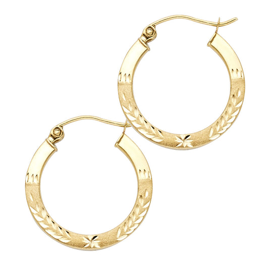 Hoop Earrings  - 14K Gold - ER30