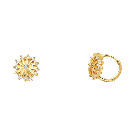 CZ Huggies Earrings - 14K Gold - ER309