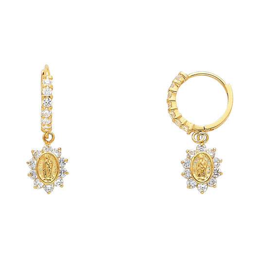 CZ Huggies Earrings - 14K Gold - ER312