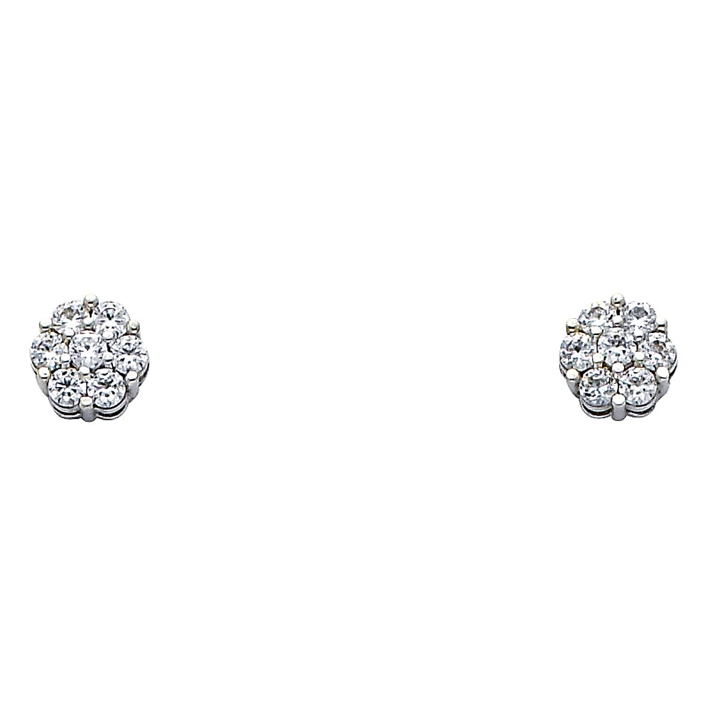 CZ Pendant & Earrings Sets - 14K GOLD - PT693W, ER321W, ER322W