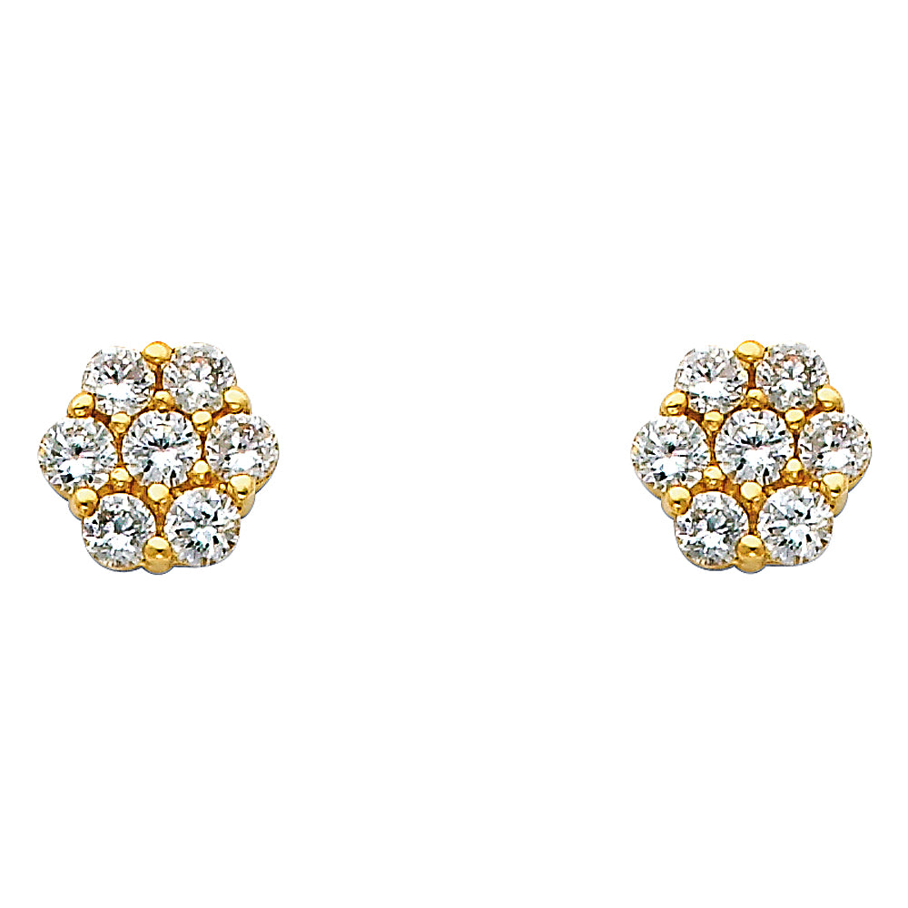 CZ Pendant & Earrings Sets - 14K GOLD - PT693, ER321, ER322