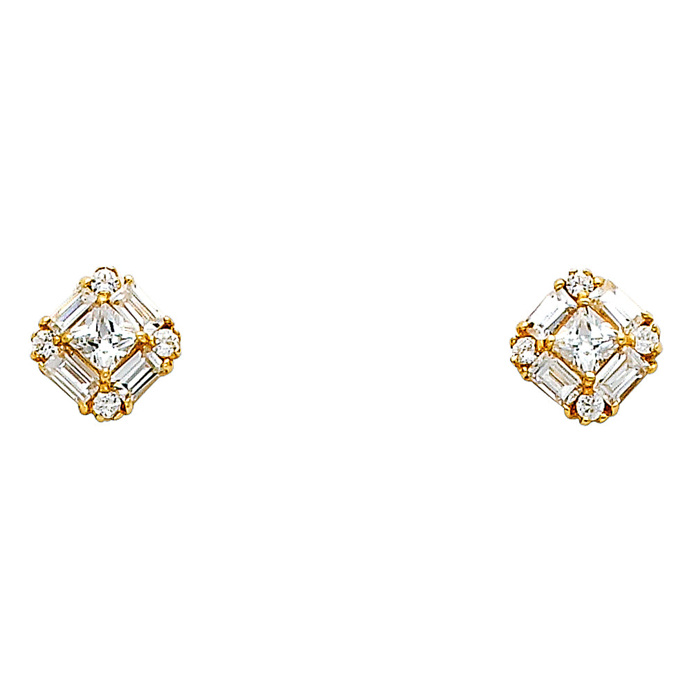 CZ Pendant & Earrings Sets - 14K GOLD - PT694, ER323, ER324