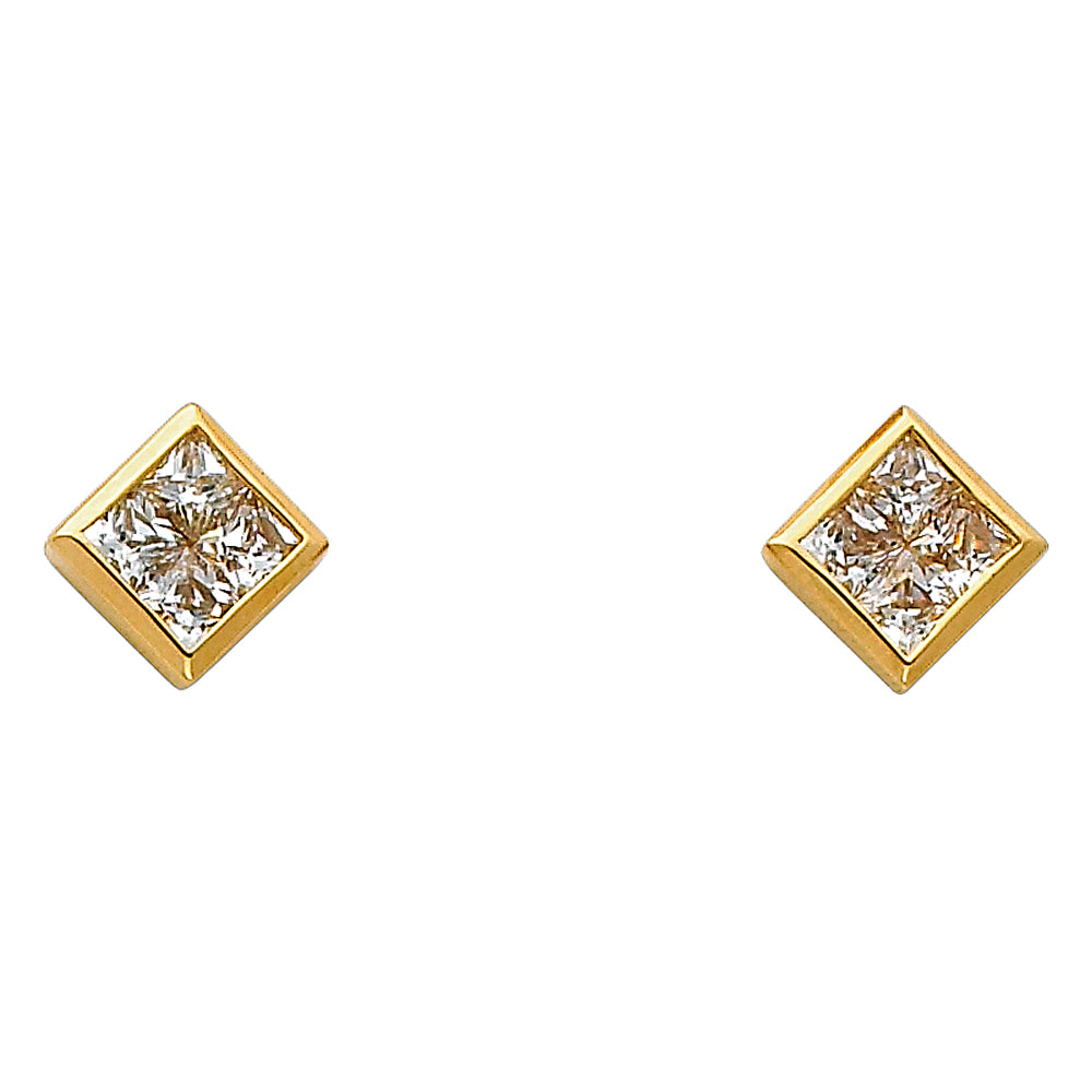 CZ Pendant & Earrings Sets - 14K GOLD - PT695, ER325, ER326