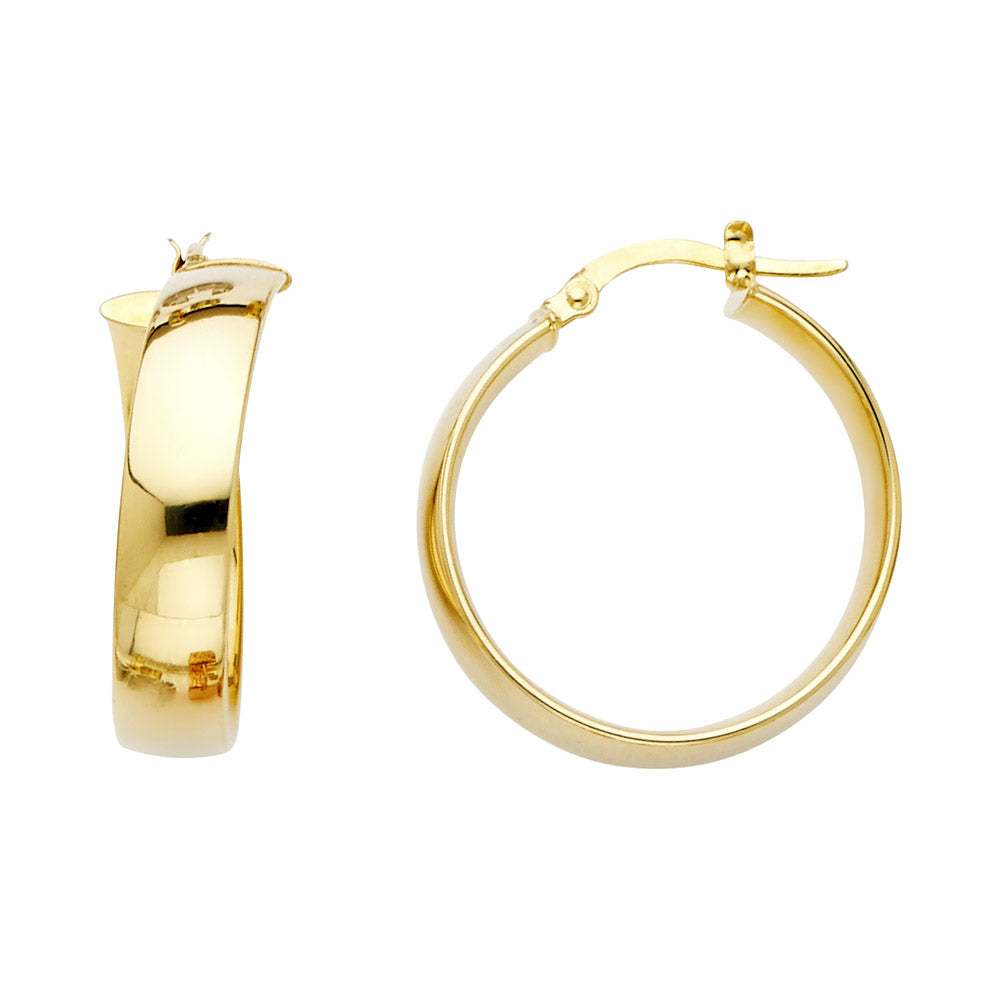 Fancy Hoop Earrings - 14K Gold - ER475