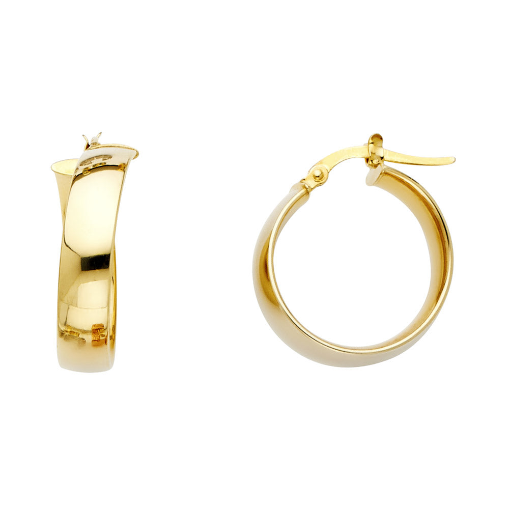 Fancy Hoop Earrings - 14K Gold - ER476