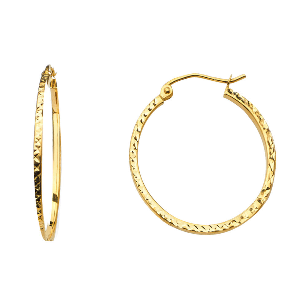 Hoop Earrings  - 14K Gold - ER560