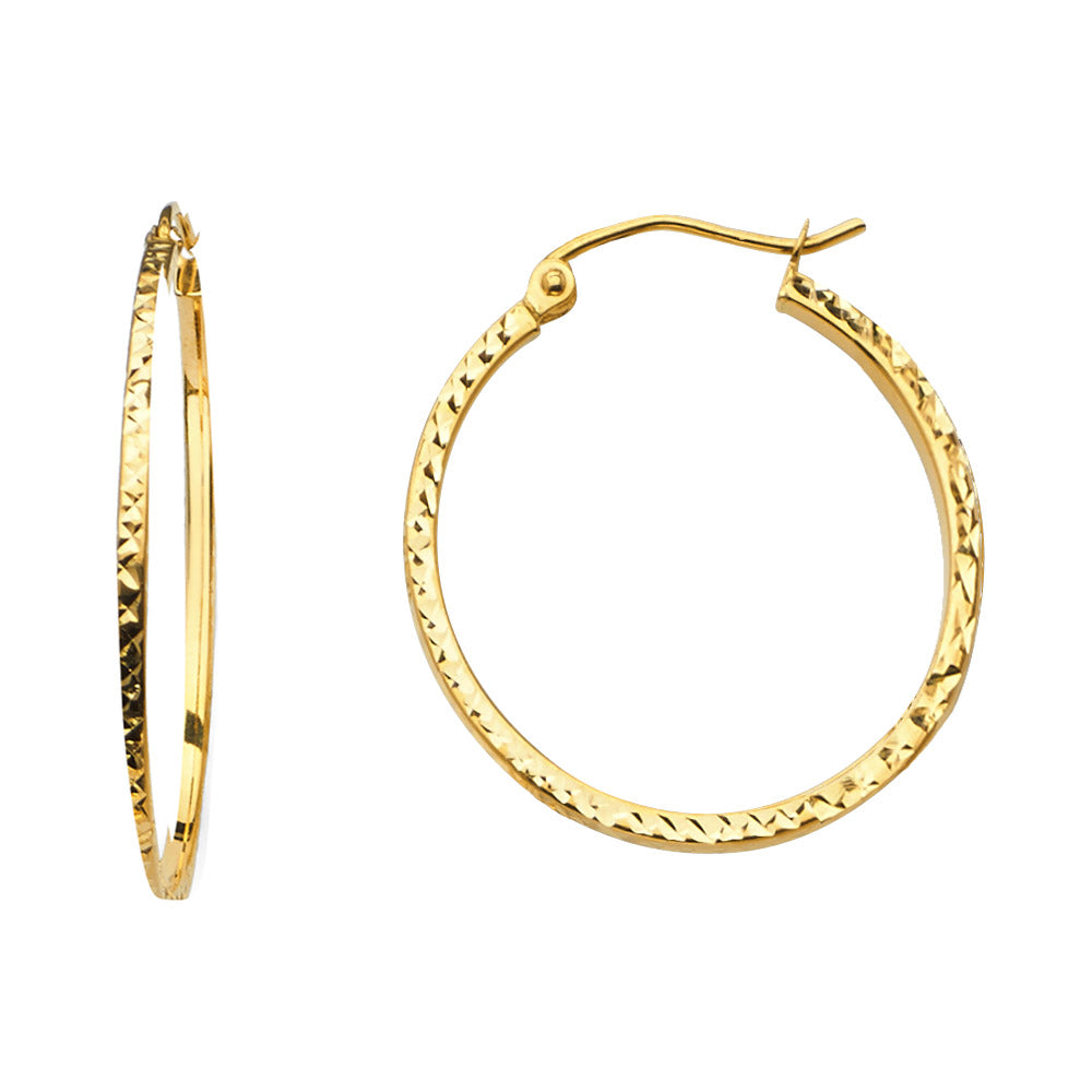 Hoop Earrings  - 14K Gold - ER561