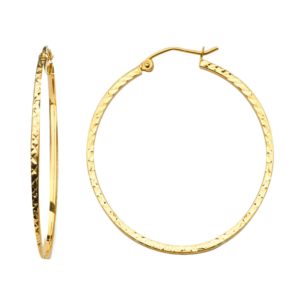 Hoop Earrings  - 14K Gold - ER562