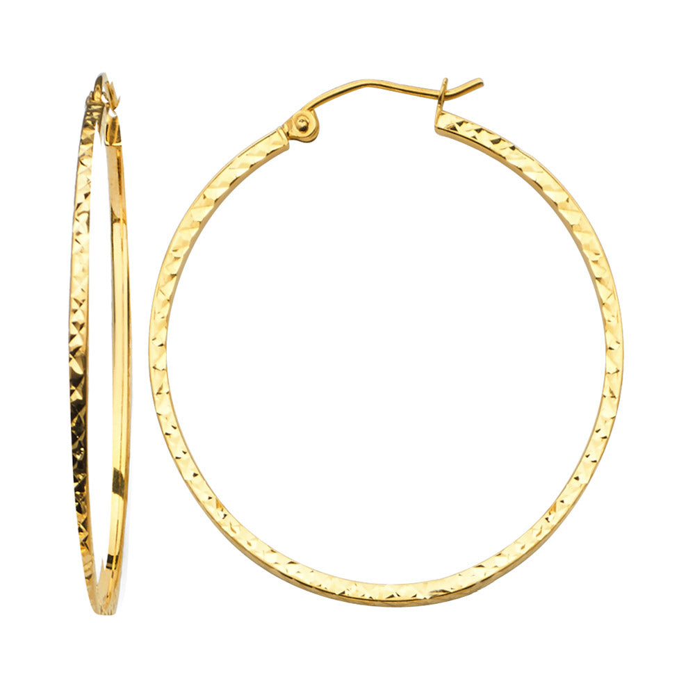 Hoop Earrings  - 14K Gold - ER563