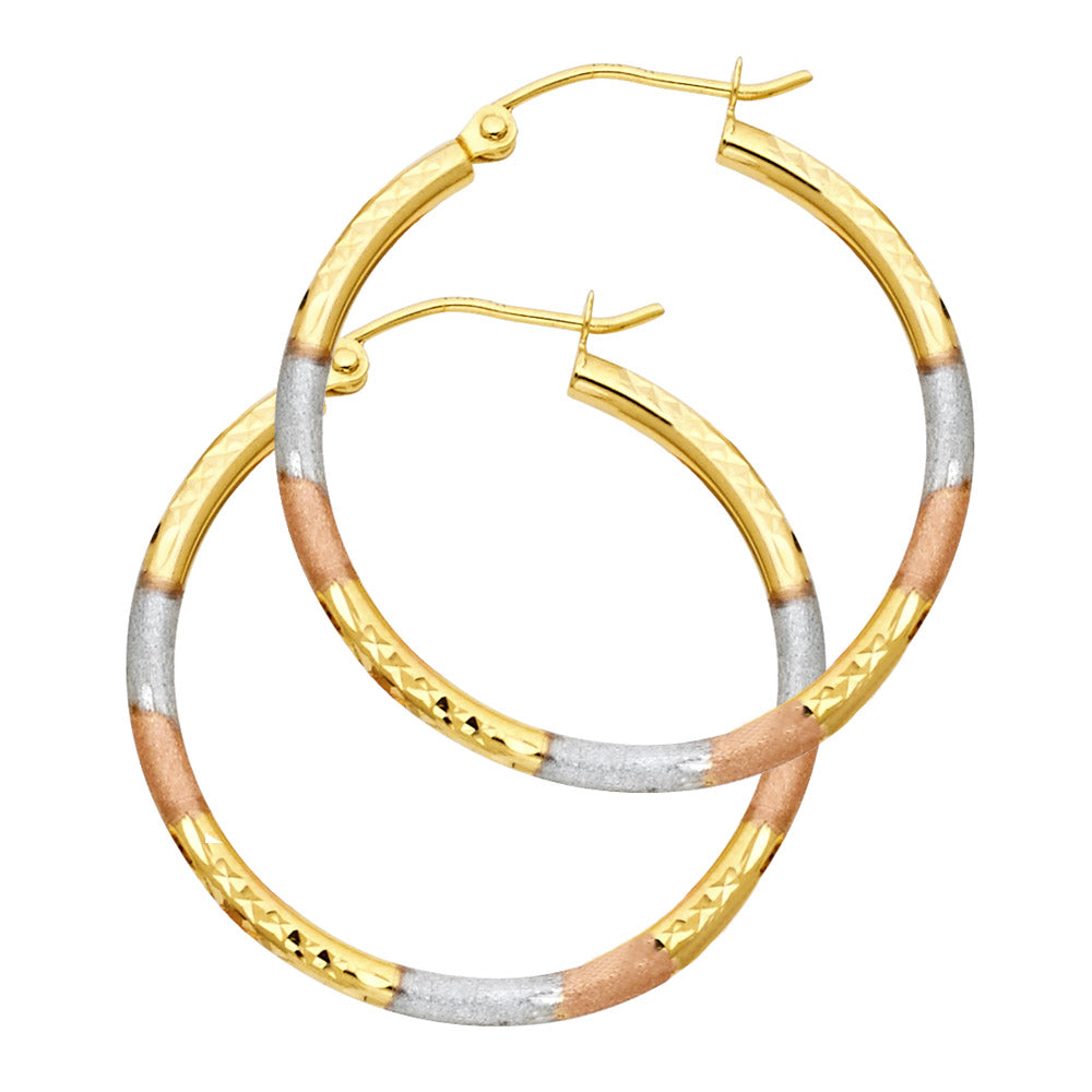 Hoop Earrings  - 14K Gold - ER568