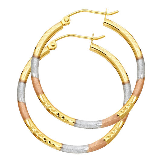 Hoop Earrings  - 14K Gold - ER569