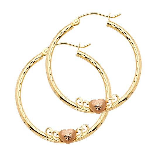 Hoop Earrings  - 14K Gold - ER576