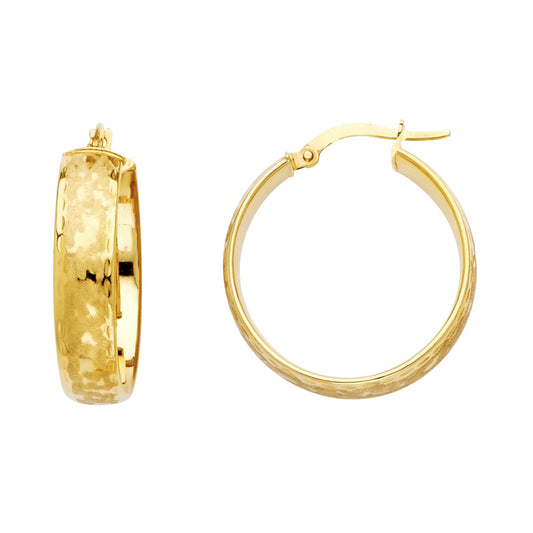 Fancy Hoop Earrings - 14K Gold - ER6