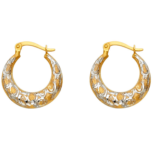 Hollow Fancy Earrings - 14K Gold - ER704