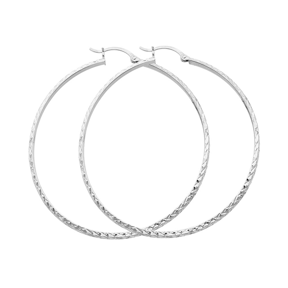 Hoop Earrings  - 14K Gold - ER70W