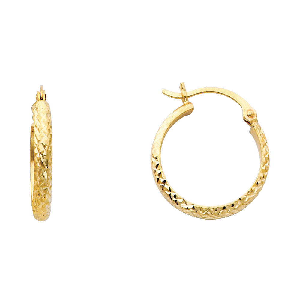 Hoop Earrings  - 14K Gold - ER73