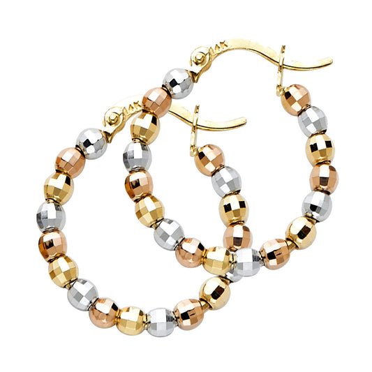 Fancy Hoop Earrings - 14K Gold - ER751