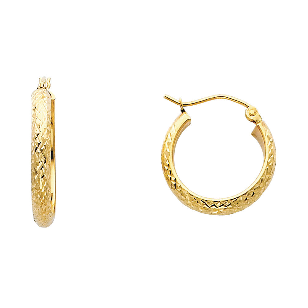 Hoop Earrings  - 14K Gold - ER77