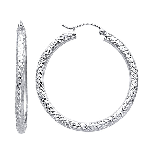 Hoop Earrings  - 14K Gold - ER78W